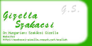 gizella szakacsi business card