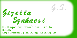 gizella szakacsi business card